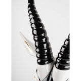 Lladró Maschera Antilope Nero Oro 57x39cm Porcellana