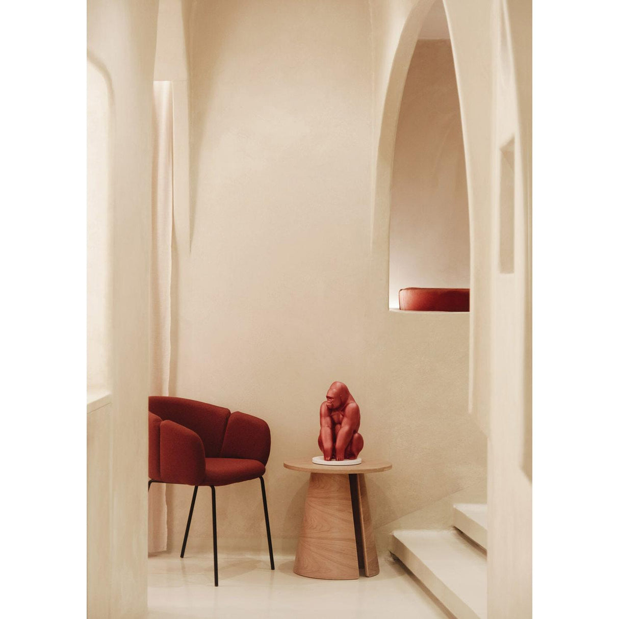 LLADRO' Scultura Gorilla Rosso Metallizzato Serie Limitata 37x23cm Porcellana