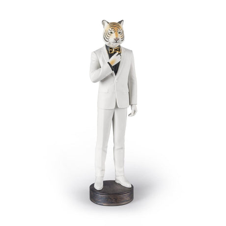 Lladró Figura Uomo Tigre 44x14cm Porcellana