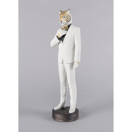 Lladró Figura Uomo Tigre 44x14cm Porcellana