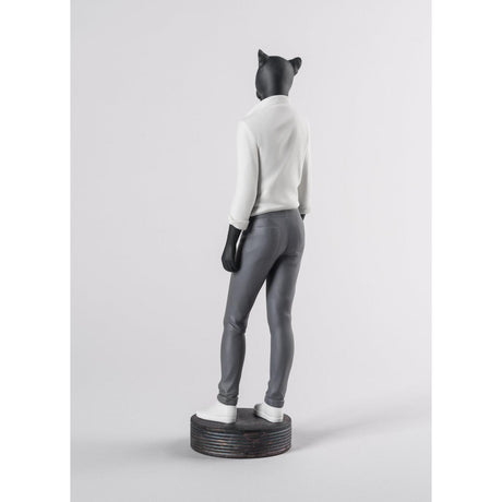 Lladró Figura Donna Pantera 42x10cm Porcellana