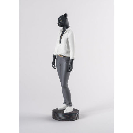 Lladró Figura Donna Pantera 42x10cm Porcellana