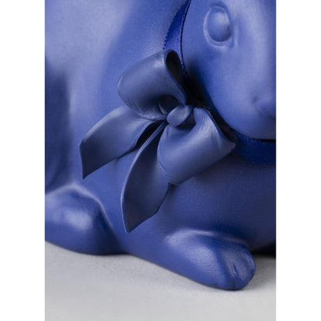 Lladró Figurina Coniglio Azzurro Oro 11x12cm Porcellana