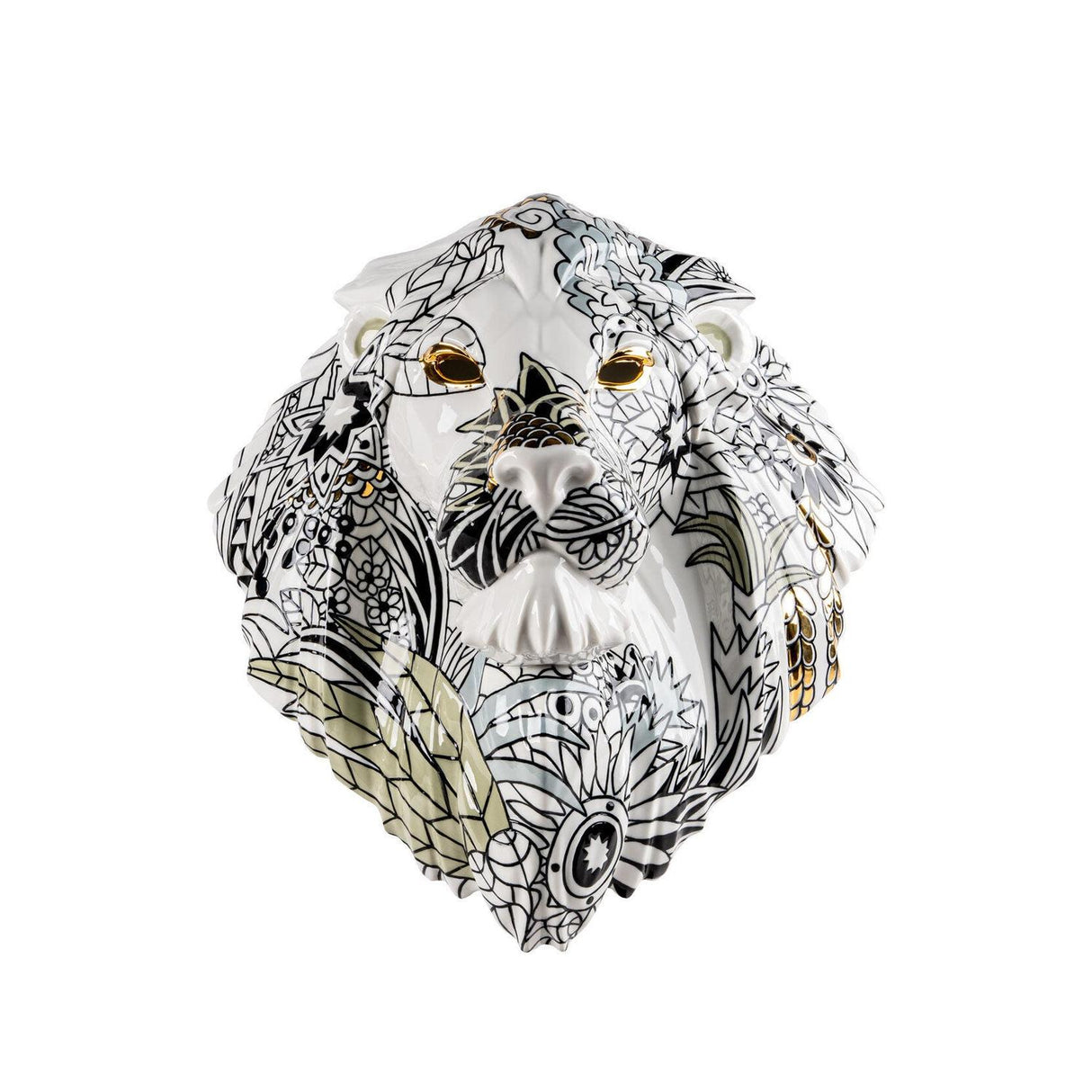 Lladró Maschera Leone Natura Selvaggia 60x38cm Porcellana