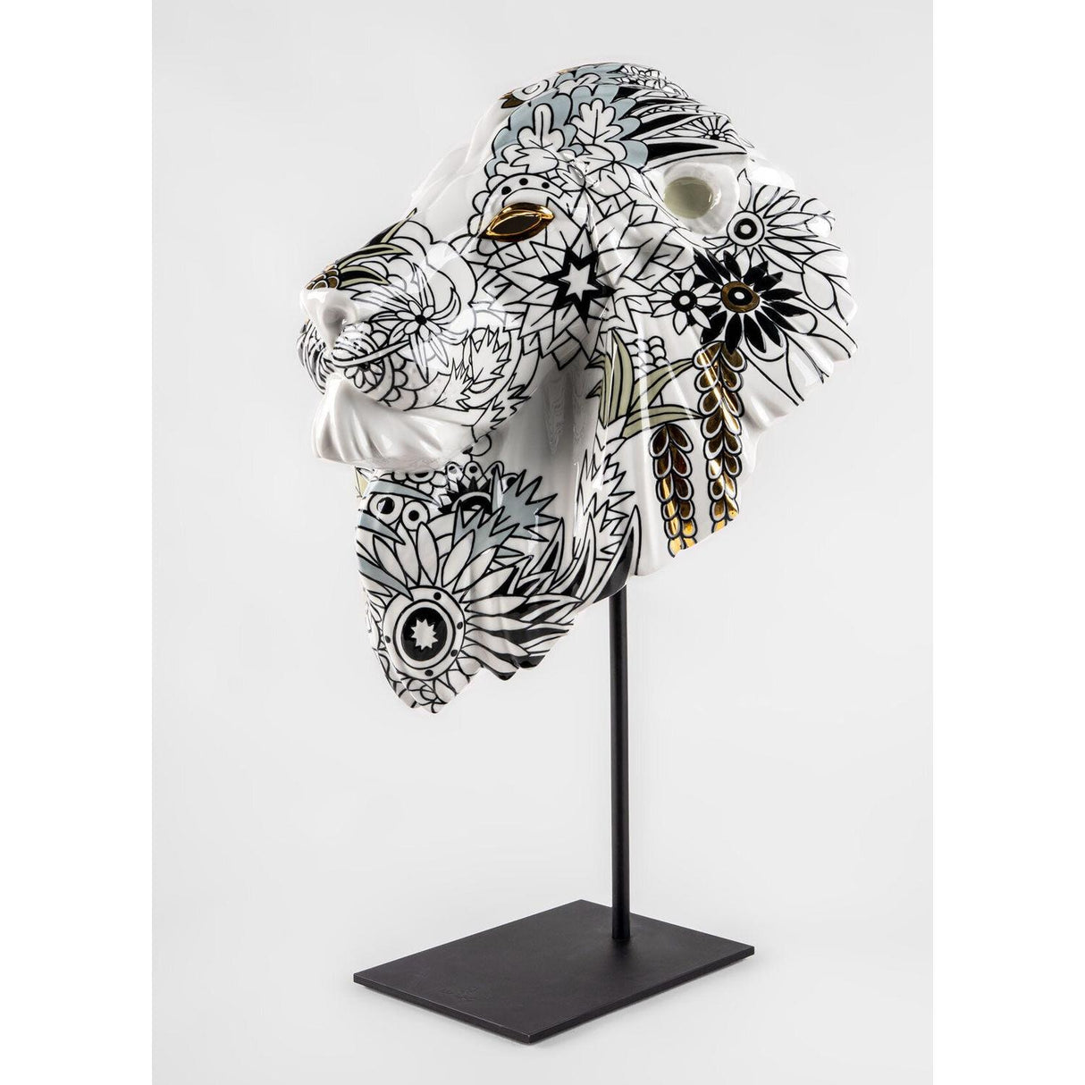 Lladró Maschera Leone Natura Selvaggia 60x38cm Porcellana