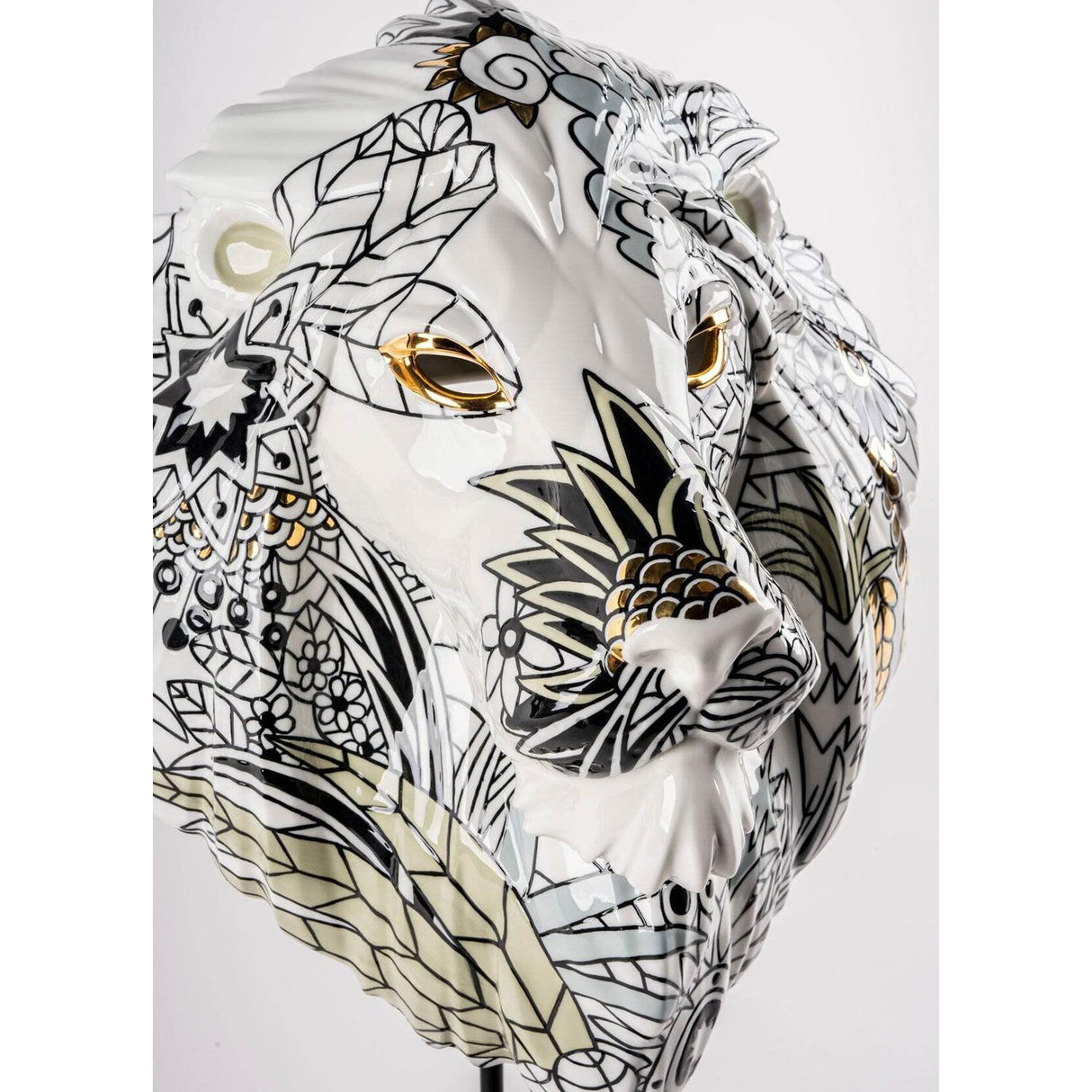 Lladró Maschera Leone Natura Selvaggia 60x38cm Porcellana