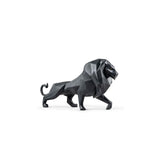 Lladró Scultura Leone Nero Opaco 25x48cm Porcellana