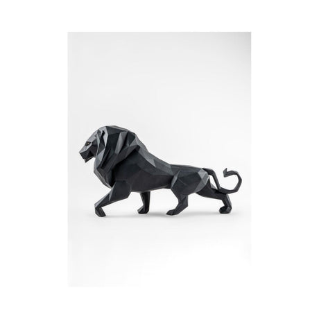 Lladró Scultura Leone Nero Opaco 25x48cm Porcellana