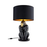 Lladró Lampada Gorilla Nero Oro 63x40cm Porcellana