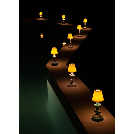Lladró Lampada da Tavolo Firefly Cactus Giallo e Azzurro 30x12cm Porcellana