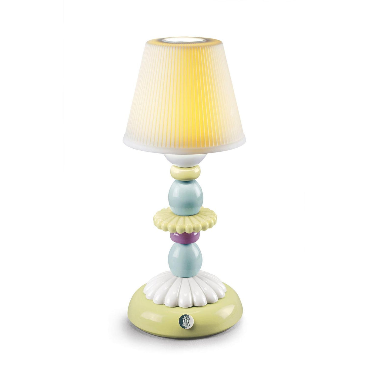 Lladró Lampada da Tavolo Firefly Lotus Verde e Azzurro 28x12cm Porcellana