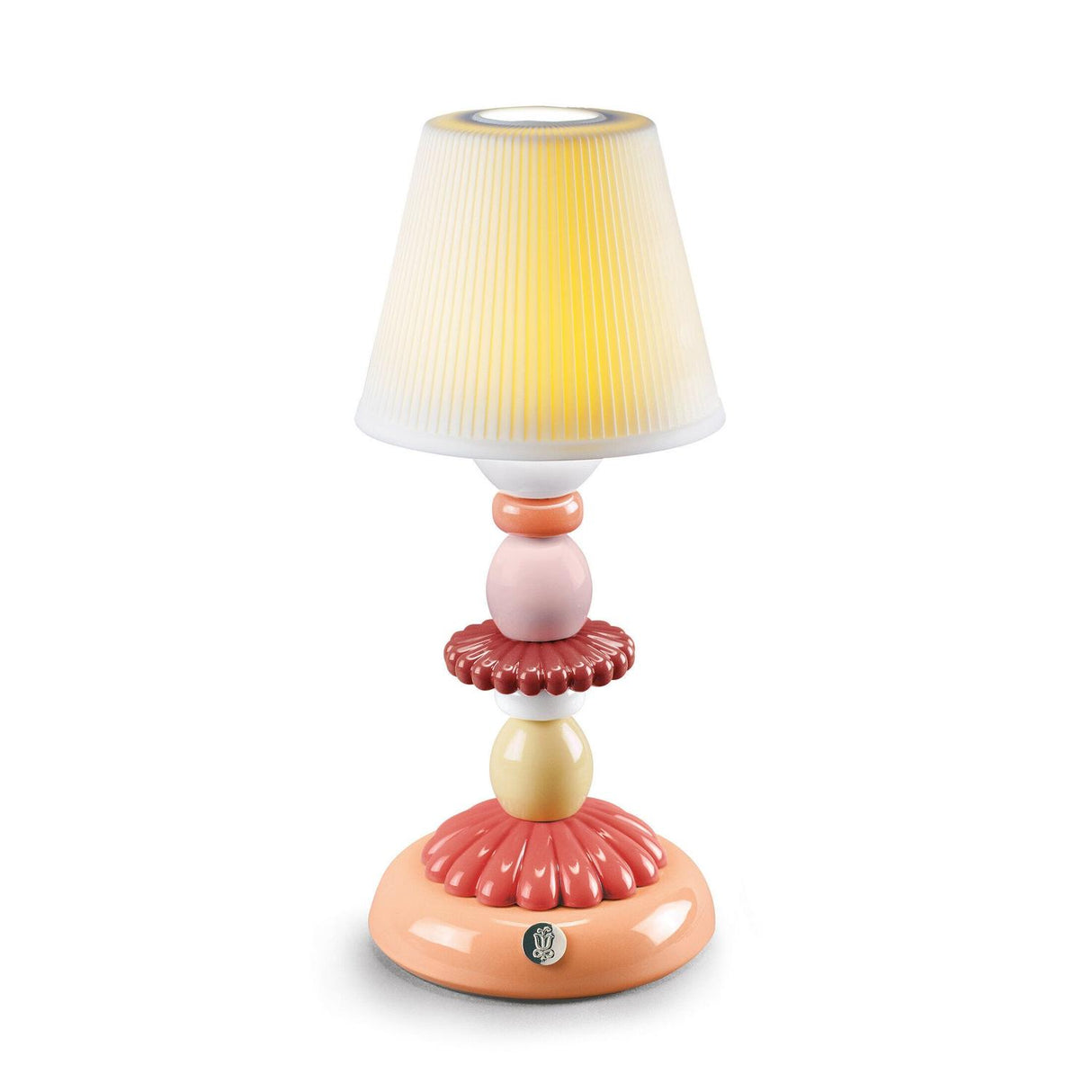 Lladró Lampada da Tavolo Firefly Lotus Corallo 28x12cm Porcellana