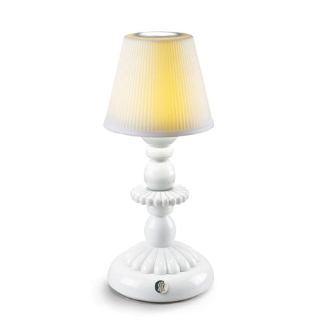 Lladró Lampada da Tavolo Firefly Lotus Bianco 28x12cm Porcellana
