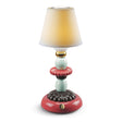 Lladró Lampada da Tavolo Lotus Firefly Autunno Dorato Rosso Corallo 28x12cm Porcellana