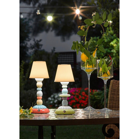 Lladró Lampada da Tavolo Firefly Palm Azzurro Pallido 30x12cm Porcellana