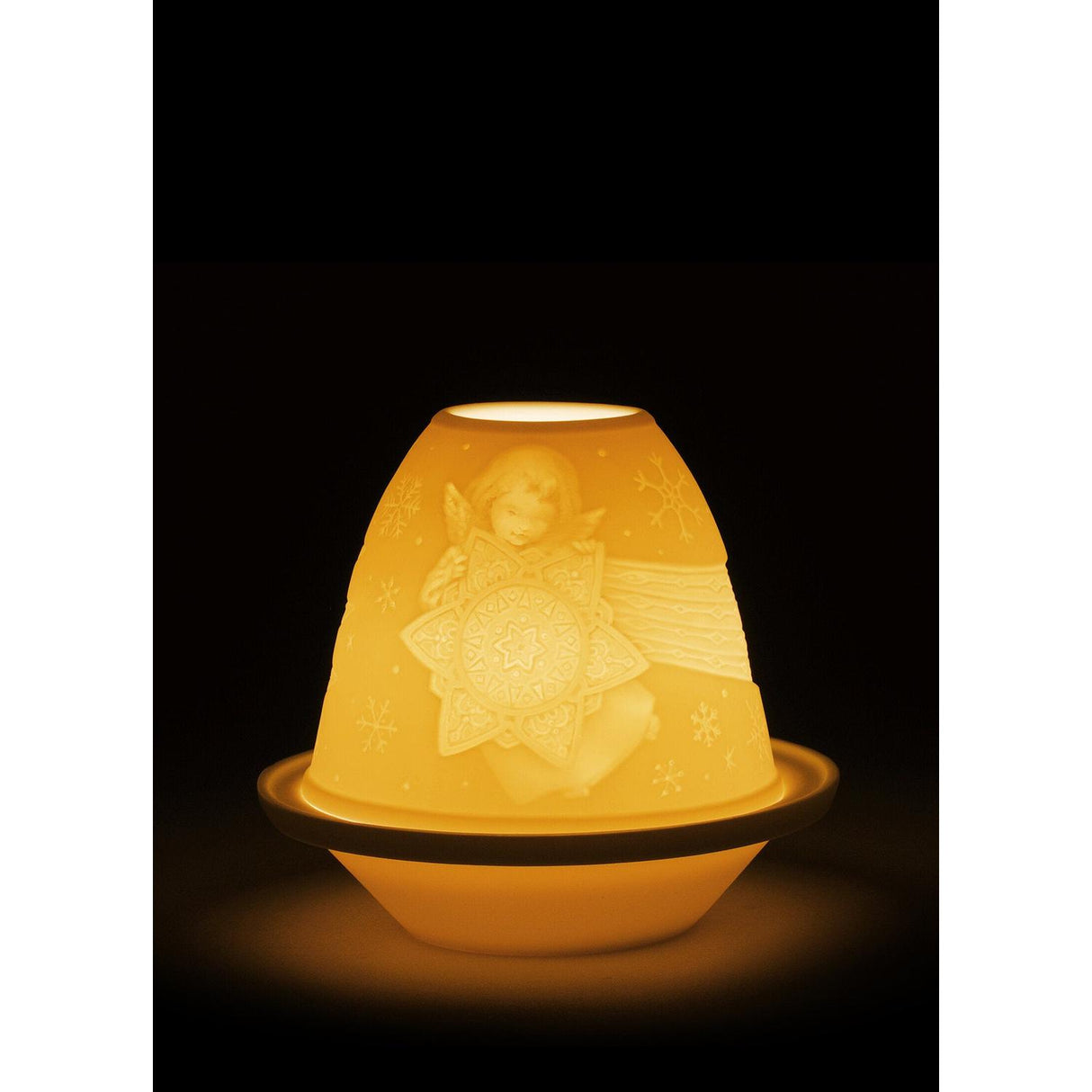 LLADRO' Litofania Angelo con Stella con Piatto 9x10cm Porcellana