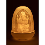 Lladró Lampada da Tavolo Lord Ganesha & Goddess Lakshmi Dome 15x11cm Porcellana