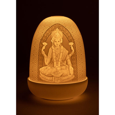 Lladró Lampada da Tavolo Lord Ganesha & Goddess Lakshmi Dome 15x11cm Porcellana