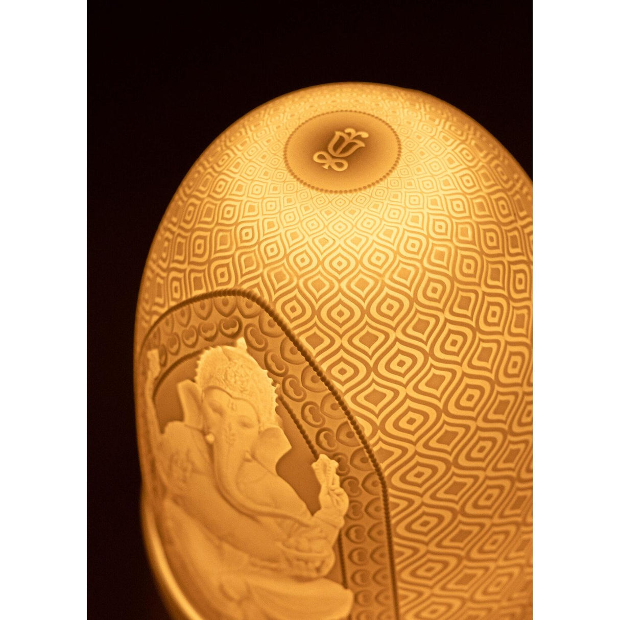 Lladró Lampada da Tavolo Lord Ganesha & Goddess Lakshmi Dome 15x11cm Porcellana