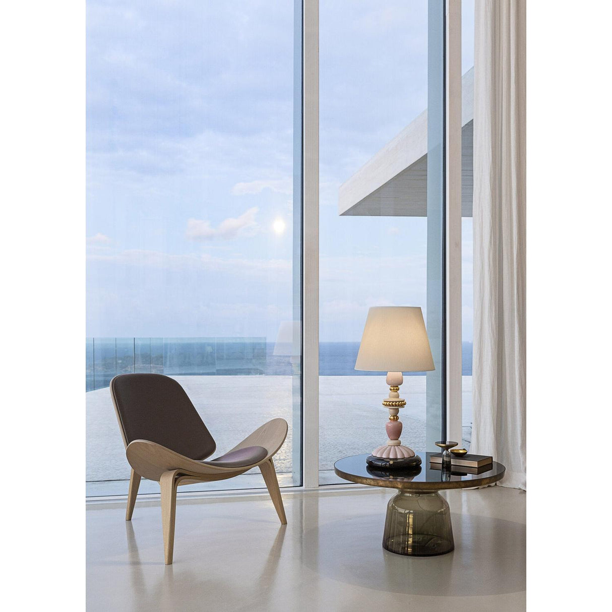 Lladró Lampada da Tavolo Firefly Rosa e Oro 68x35cm Porcellana