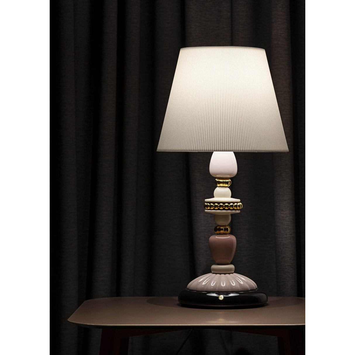 Lladró Lampada da Tavolo Firefly Rosa e Oro 68x35cm Porcellana