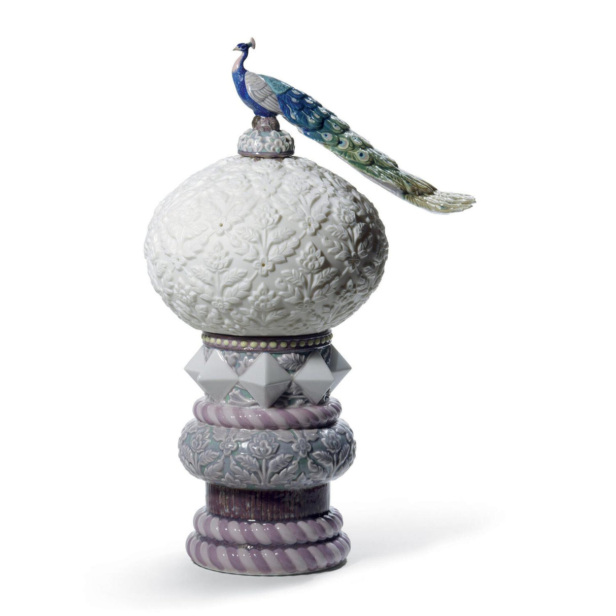 Lladró Lampada da Tavolo Pavone Reale 41x25cm Porcellana