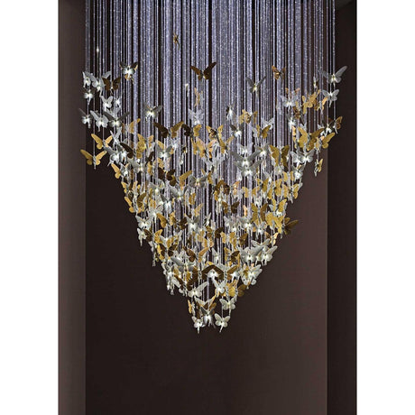 Lladró Chandelier Niagara 080 M Lustro Oro 170x80cm Porcellana