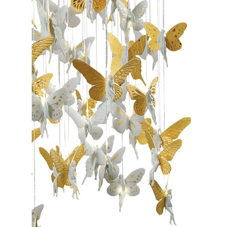 Lladró Chandelier Niagara 135 M Lustro Oro 210x135cm Porcellana