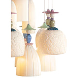 Lladró Chandelier Mademoiselle Danzando Sulla Sabbia 18 Luci 197x86cm Porcellana