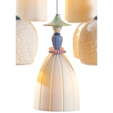 Lladró Chandelier Mademoiselle Passeggiando Tra Le Zagare 24 Luci 197x90cm Porcellana
