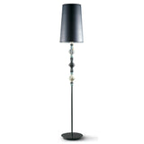 Lladró Lampada da Terra Belle De Nuit II Nero 181x32cm Porcellana