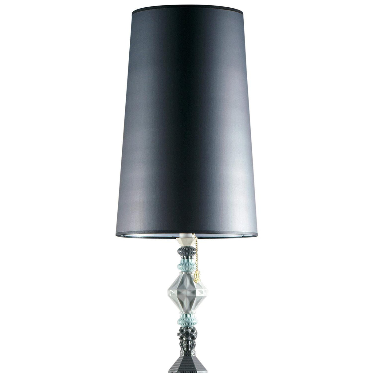 Lladró Lampada da Terra Belle De Nuit II Nero 181x32cm Porcellana