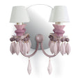 Lladró Applique Belle De Nuit 2 Luci Rosa 34x27cm Porcellana