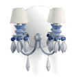 Lladró Applique Belle De Nuit 2 Luci Azzurro 34x27cm Porcellana