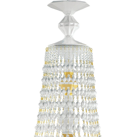 Lladró Chandelier Winter Palace 12 Luci Lustro Oro 145x80cm Porcellana