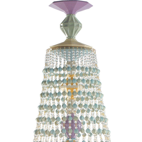 Lladró Chandelier Winter Palace Costa Azzurra 12 Luci 145x80cm Porcellana