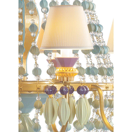 Lladró Chandelier Winter Palace Costa Azzurra 12 Luci 145x80cm Porcellana