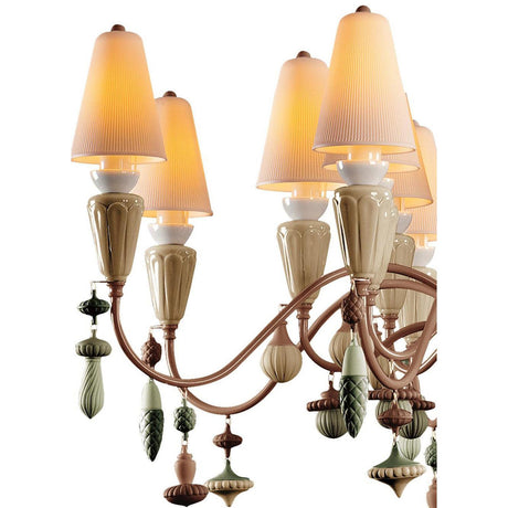 Lladró Chandelier Ivy And Seed 16 Luci Medio Spezie 133x115cm Porcellana