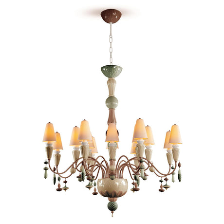 Lladró Chandelier Ivy And Seed 16 Luci Medio Spezie 133x115cm Porcellana