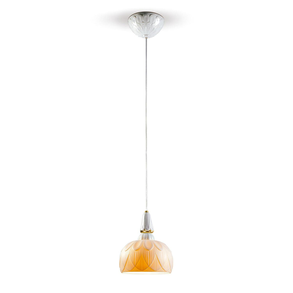 Lladró Lampada da Soffitto Singola Ivy And Seed Oro 195x23cm Porcellana