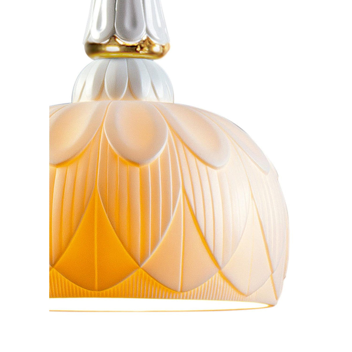 Lladró Lampada da Soffitto Singola Ivy And Seed Oro 195x23cm Porcellana