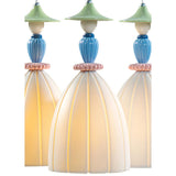 Lladró Lampadario Mademoiselle Composizione Circolare 3 Luci Condividendo Segreti 197x44cm Porcellana