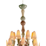 LLADRO' Chandelier Ivy e Seed 32 Luci Grande Spezie 183x150cm Porcellana