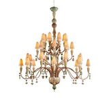 LLADRO' Chandelier Ivy e Seed 32 Luci Grande Spezie 183x150cm Porcellana