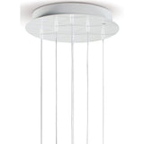 LLADRO' Lampadario Mademoiselle 6 Luci Ritrovo Nel Giardino 196x42cm Porcellana