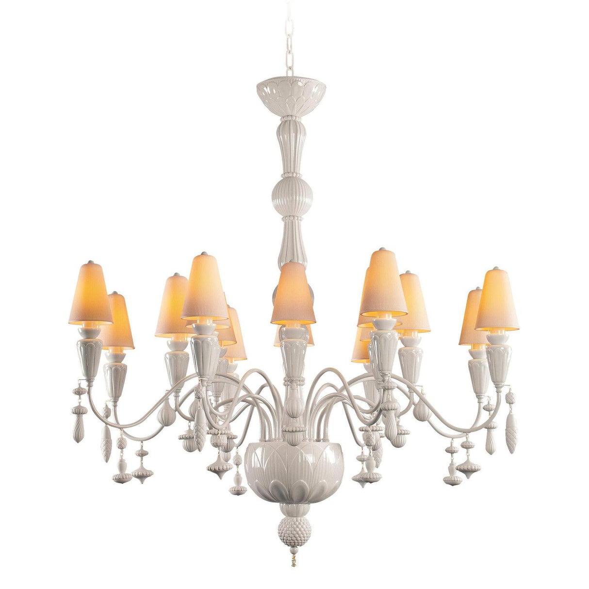 LLADRO' Chandelier Ivy And Seed 16 Luci Medio 133x115cm Porcellana