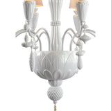 Lladró Chandelier Ivy e Seed 8 Luci Bianco 123x70cm Porcellana