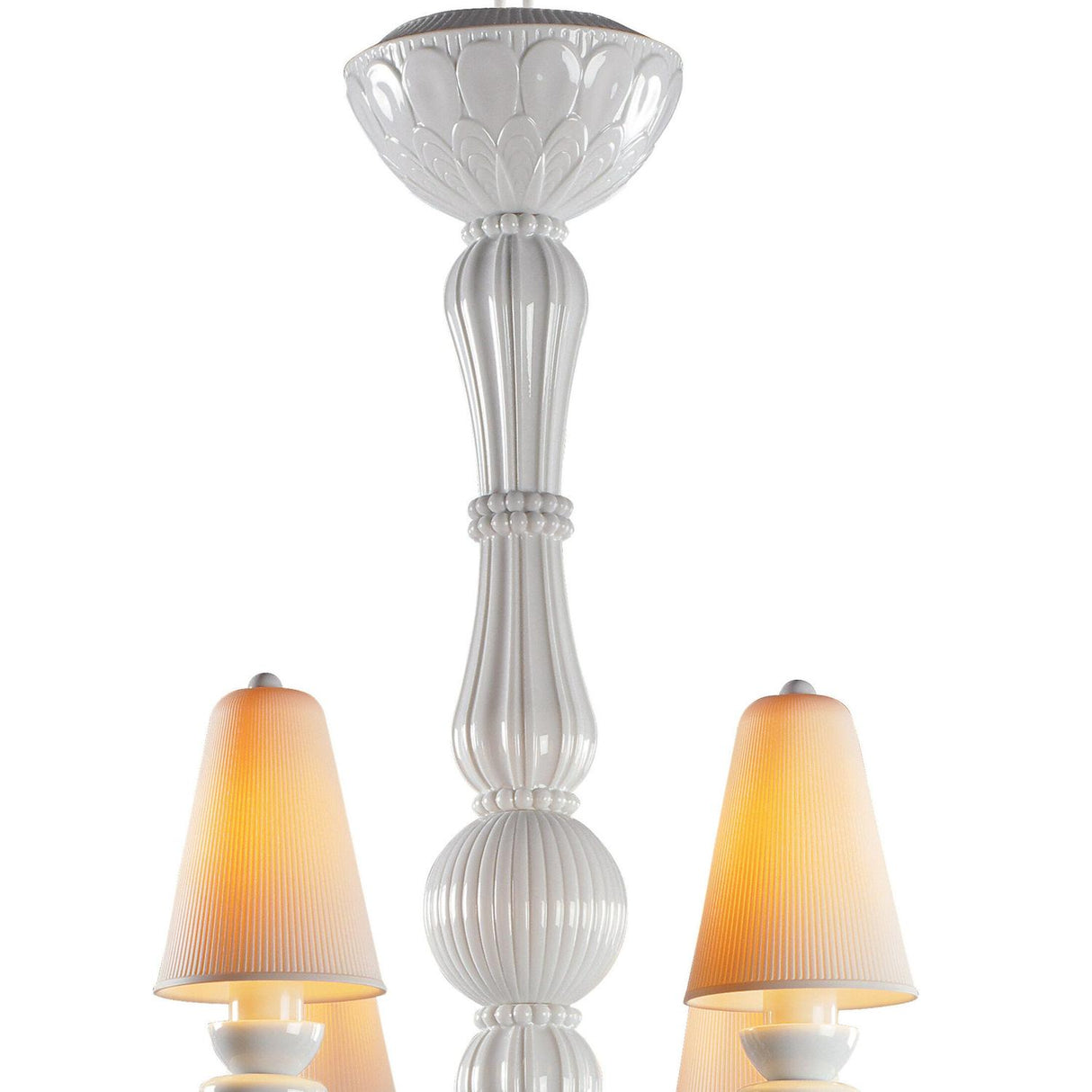 Lladró Chandelier Ivy e Seed 8 Luci Bianco 123x70cm Porcellana