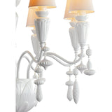 LLADRO' Chandelier Ivy e Seed 8 Luci Bianco 123x70cm Porcellana