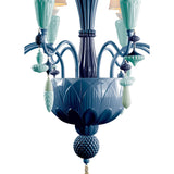 LLADRO' Chandelier Ivy e Seed 8 Luci Oceano 123x70cm Porcellana